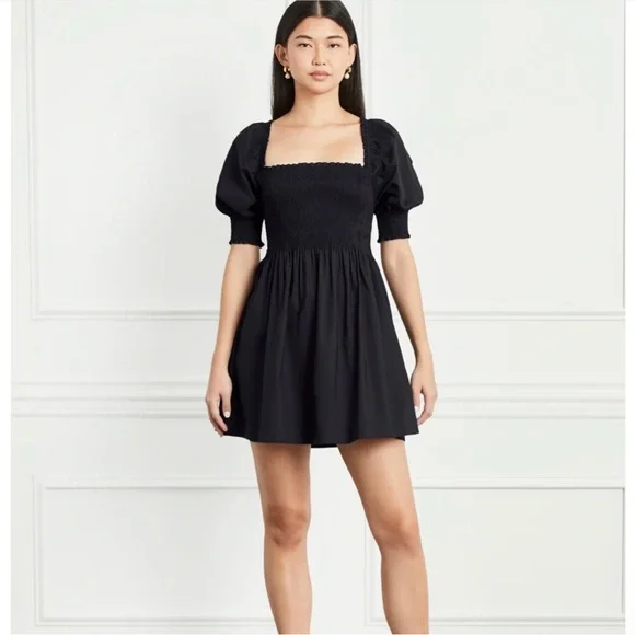 Hill House Athena Smocked Nap Dress in Black NWT- Size XS - Picture 6 of 7